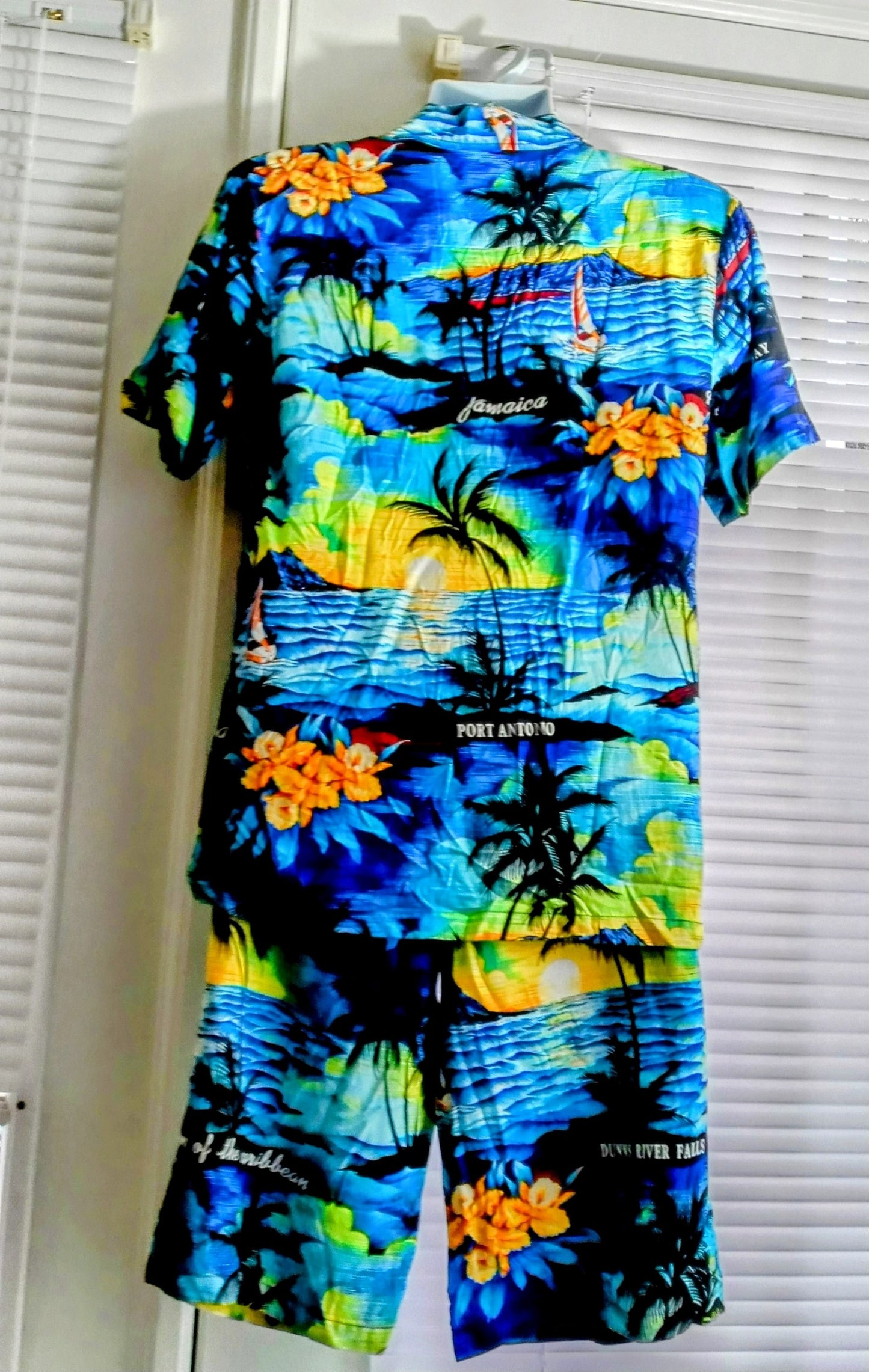 Men's Corner - Shirt and Shorts Set - Blue Floral