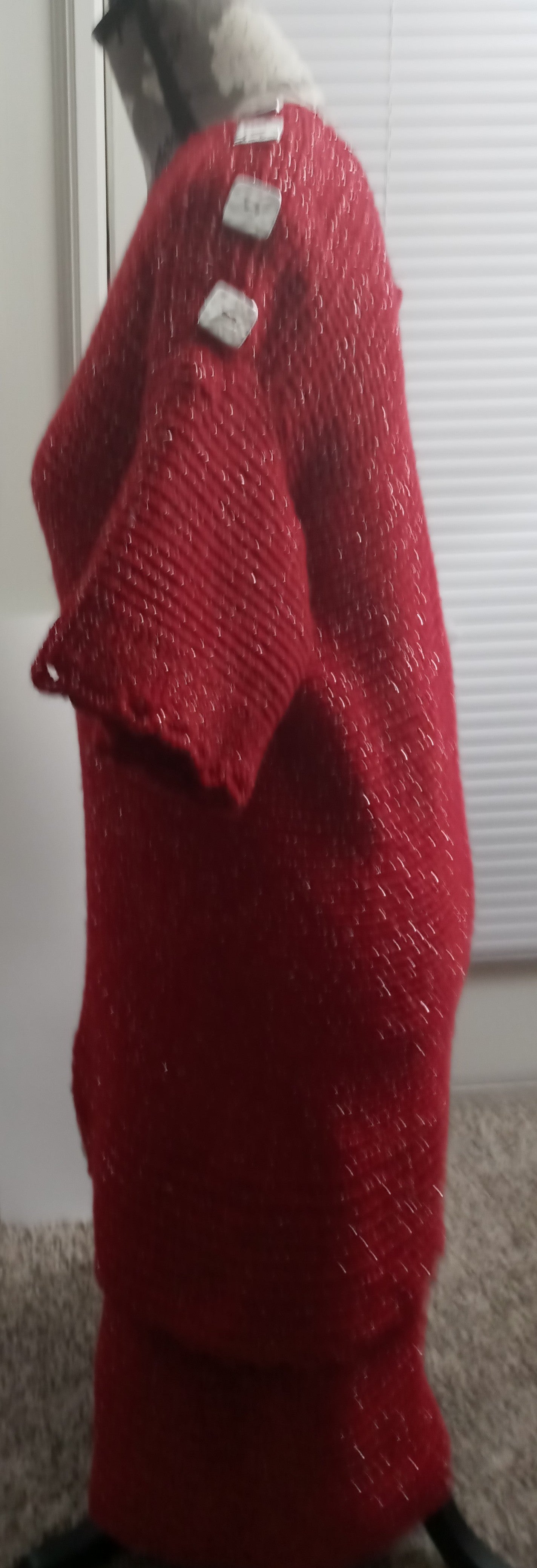 Apparel Corner - Adult Skirt Suit - Red Silver Streaked