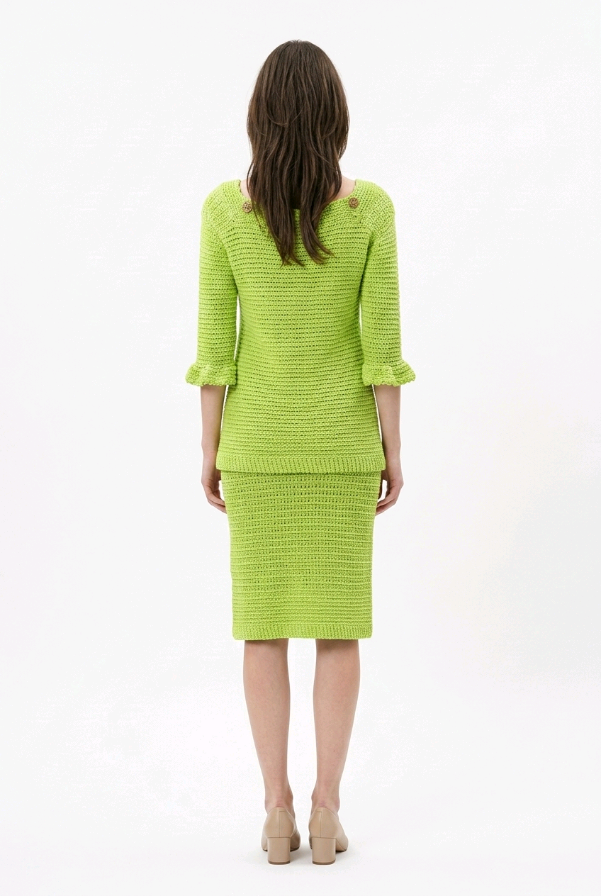 Apparel Corner - Adult Skirt Suit- Lime Green