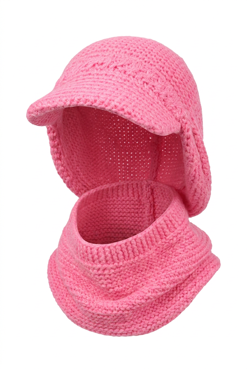 Apparel Accessory Corner - Beenie with Peak and Neck Scarf Set
