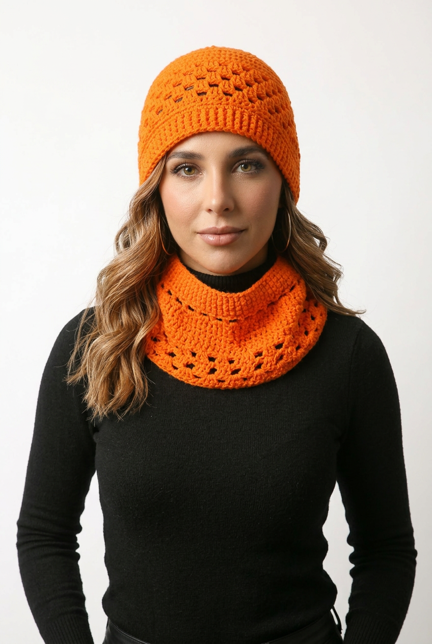 Apparel>Accessories               Beenie & Neck Scarf Set