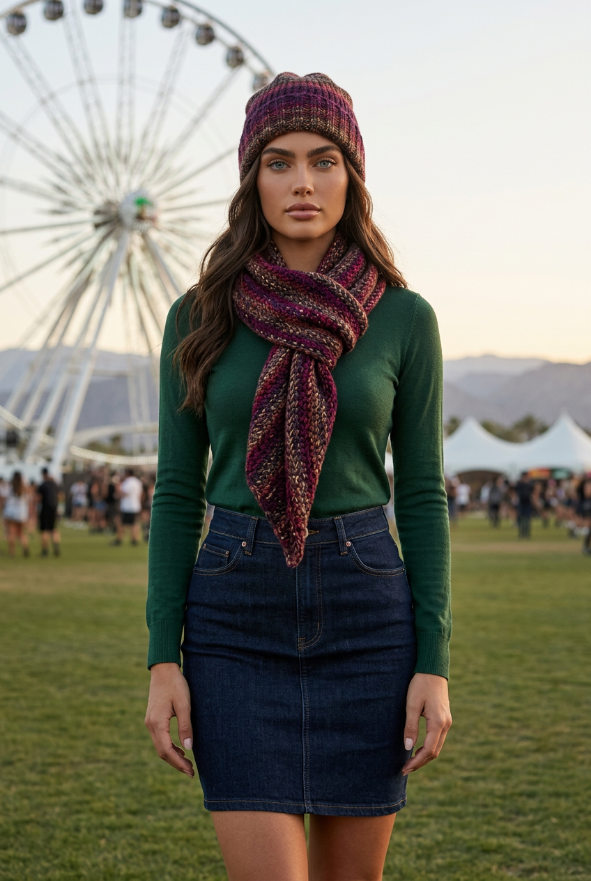 Apparel>Accessories                             Beenie & Long Scarf Set
