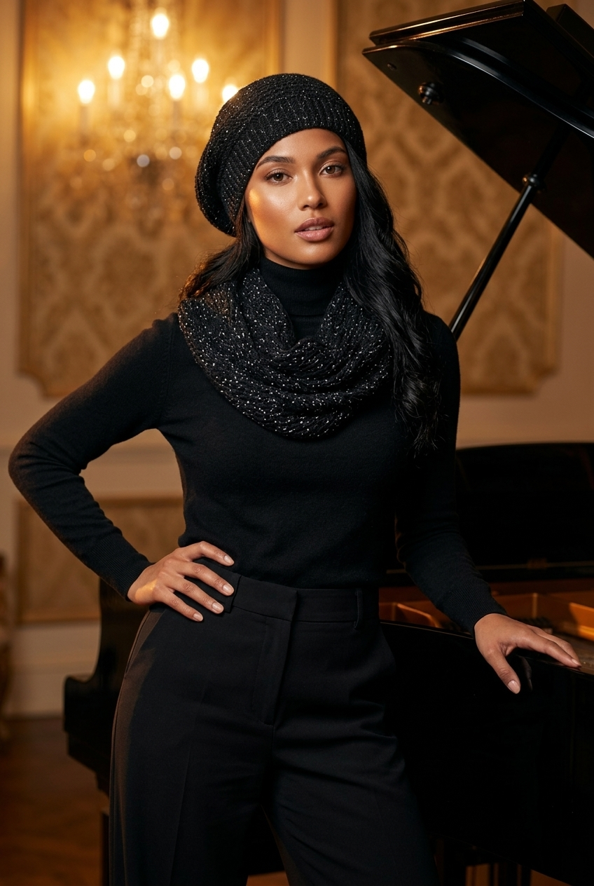 Apparel>Accessories               Beenie & Neck Scarf Set