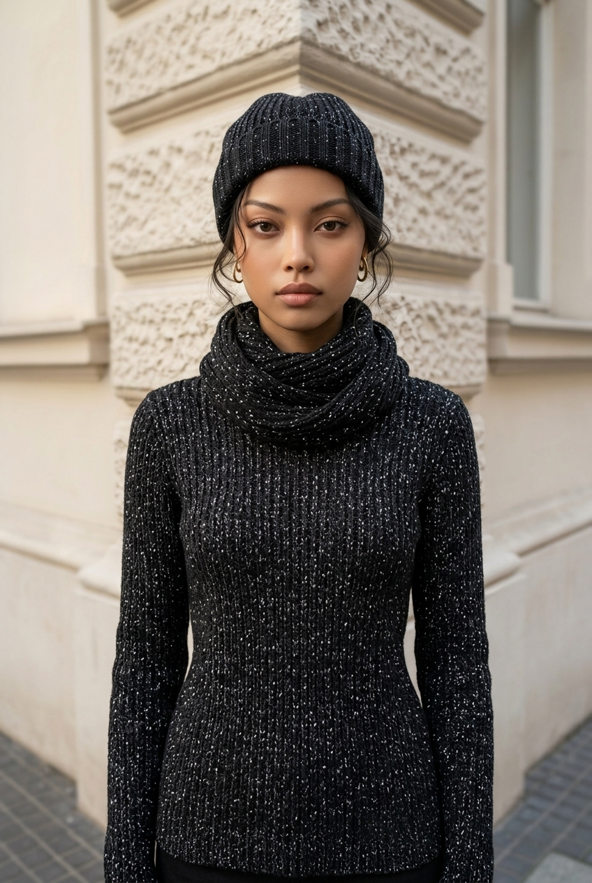 Apparel>Accessories               Beenie & Neck Scarf Set