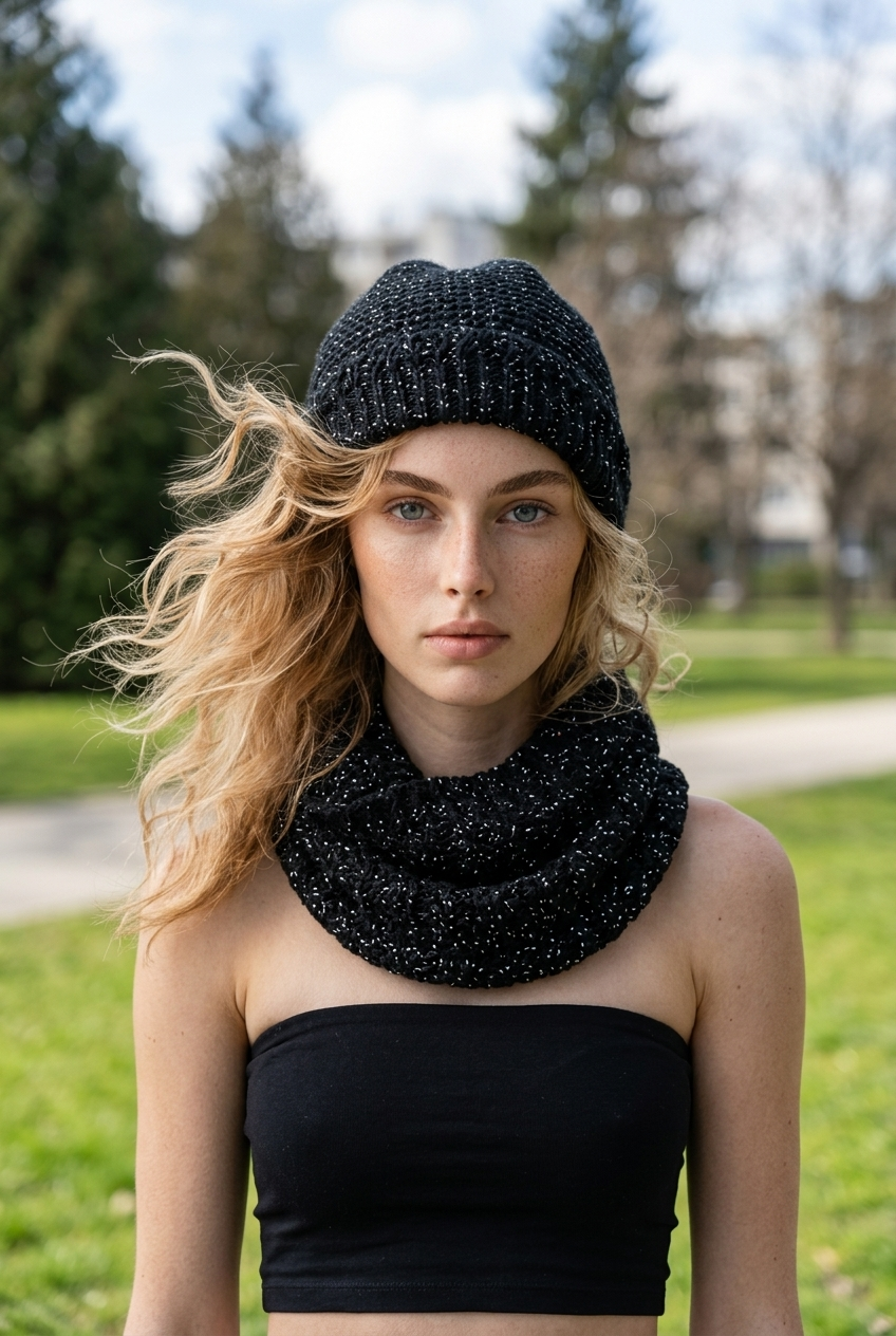 Apparel>Accessories               Beenie & Neck Scarf Set