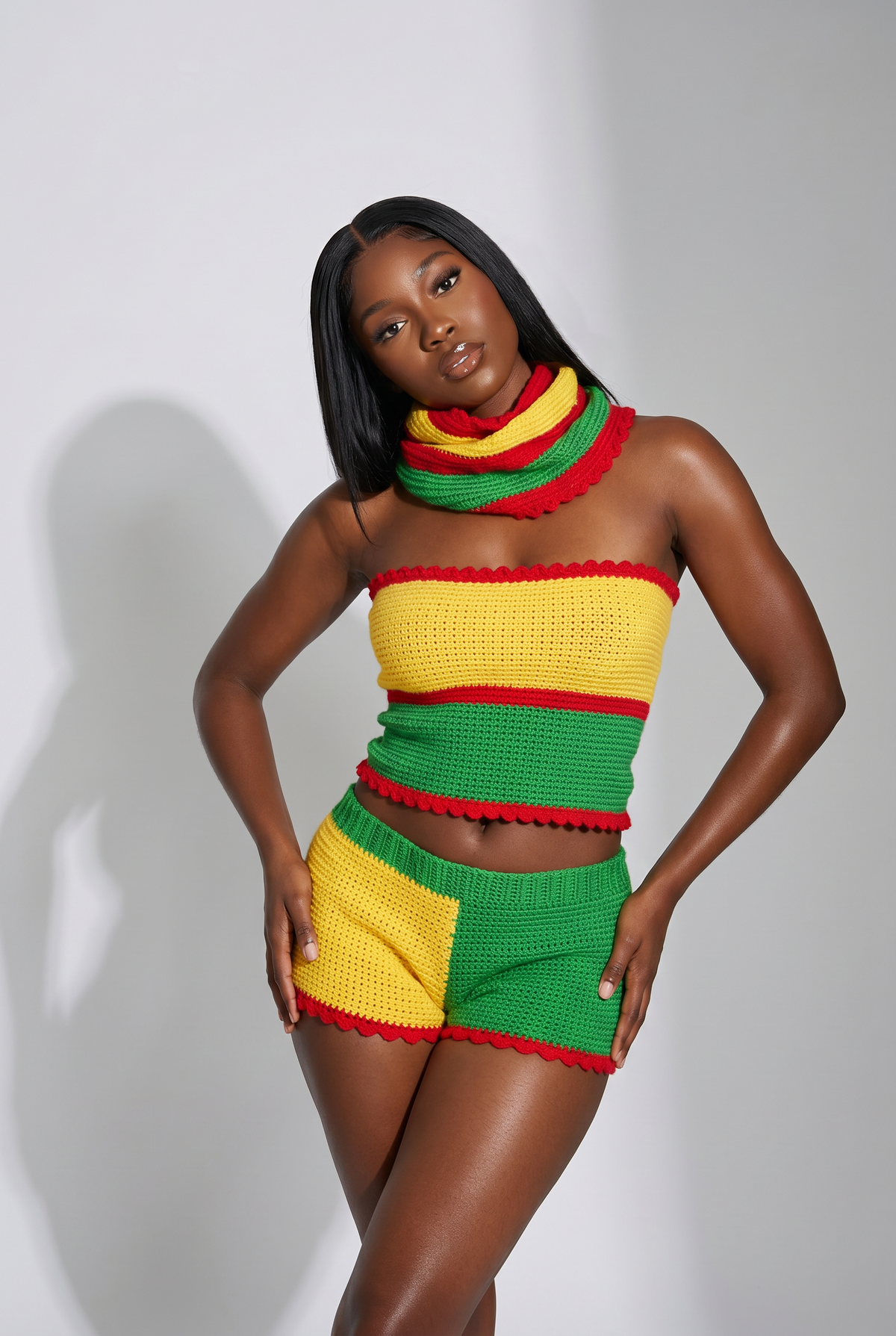 Apparel>Accessories                                     Tube Top & Neck Scarf Set (SML)
