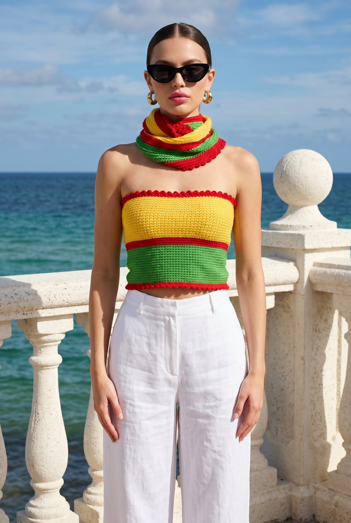 Apparel>Accessories                                     Tube Top & Neck Scarf Set (SML)