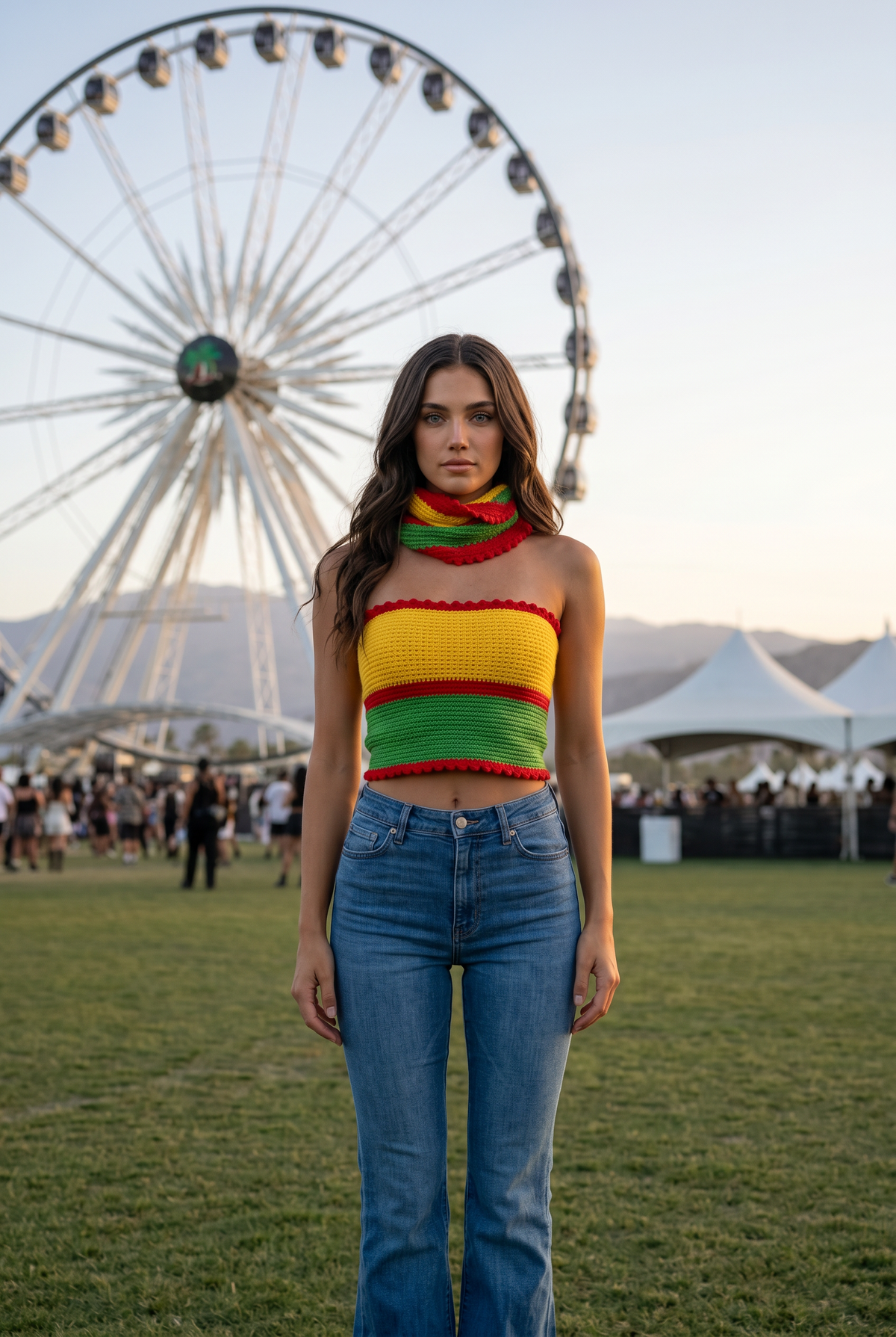 Apparel>Accessories                                     Tube Top & Neck Scarf Set (SML)