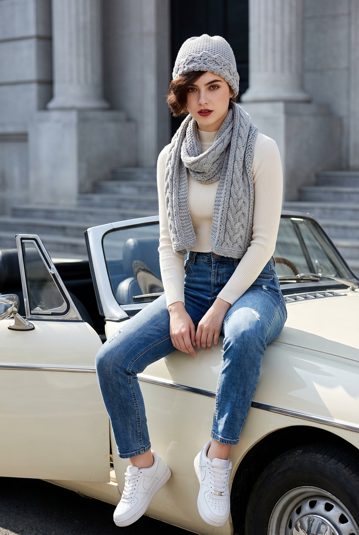 Apparel>Accessories              Beenie & Neck Scarf Set