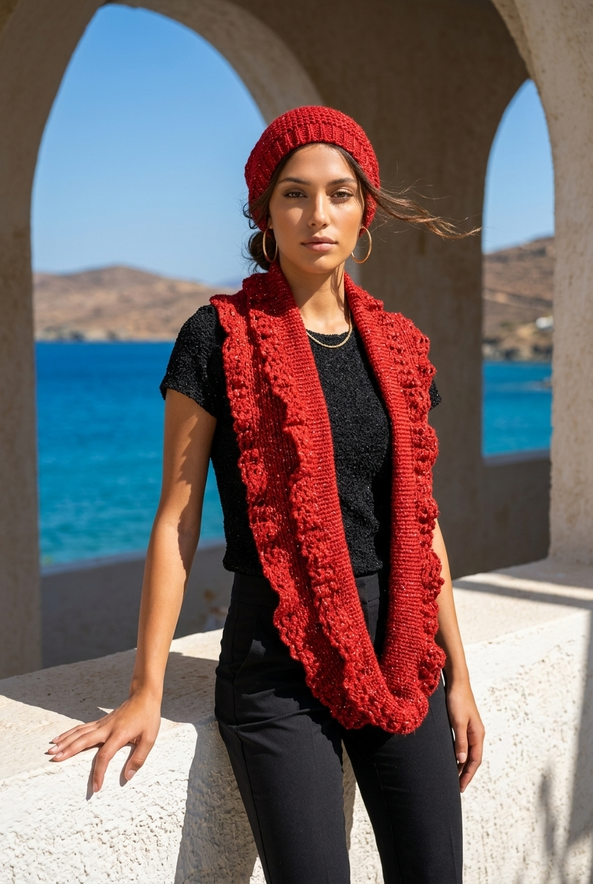 Apparel>Accessories                 Beenie & Long Scarf Set