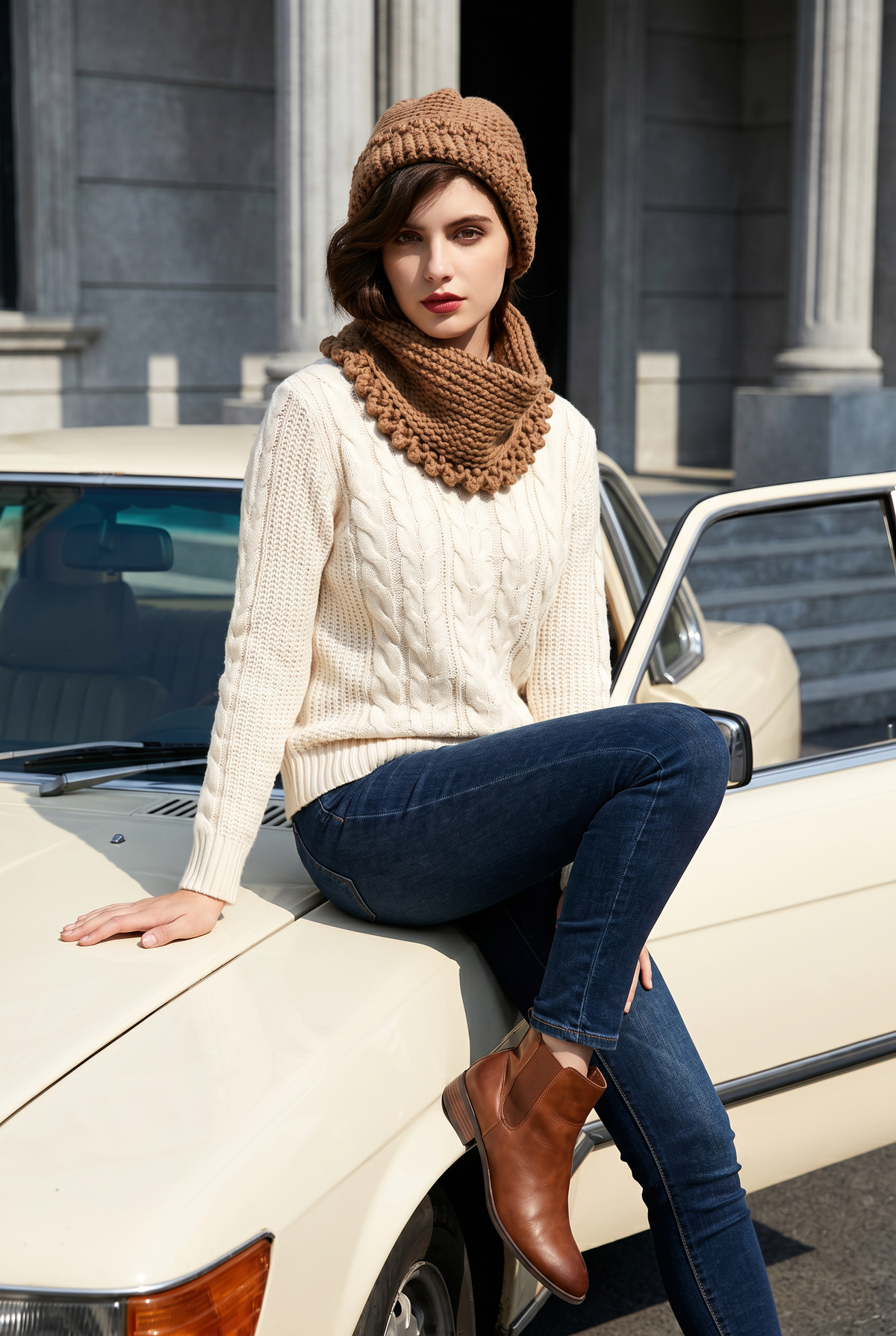 Apparel>Accessories               Beenie & Neck Scarf Set