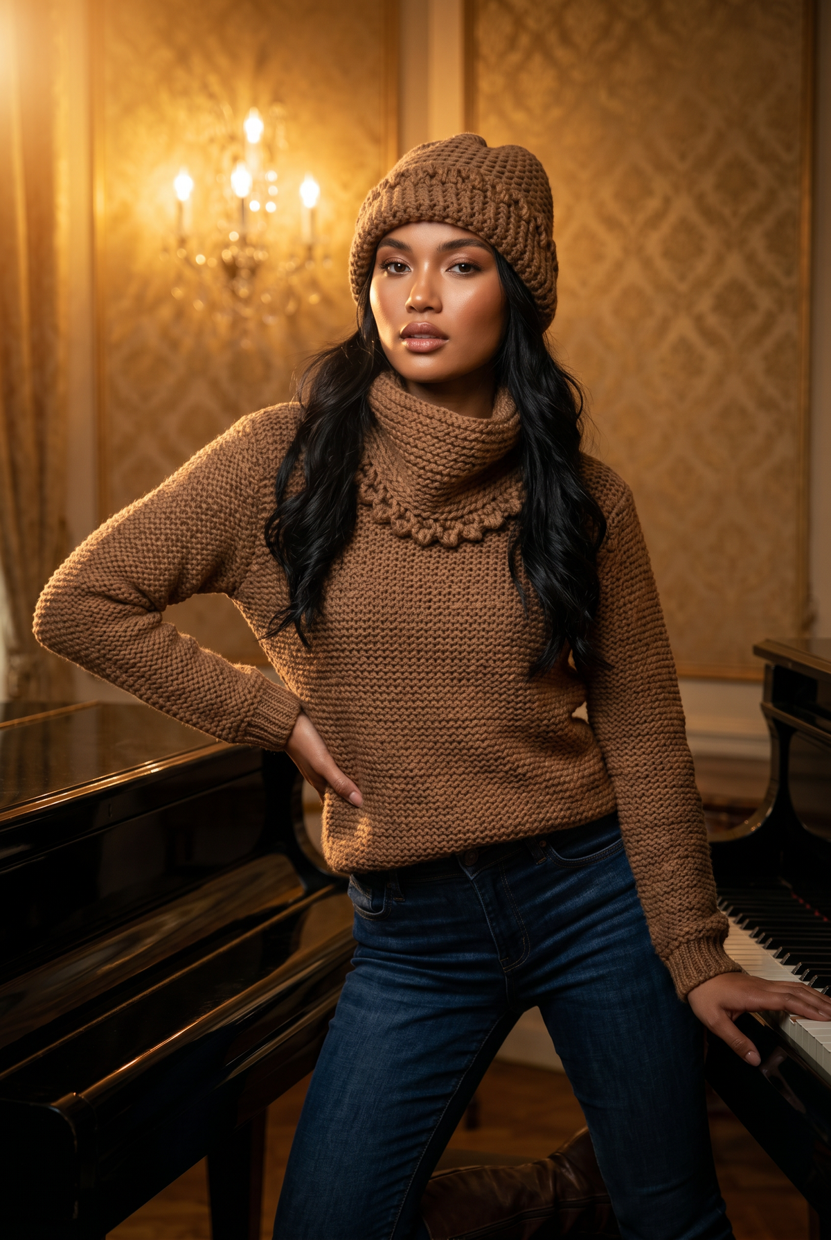 Apparel>Accessories               Beenie & Neck Scarf Set