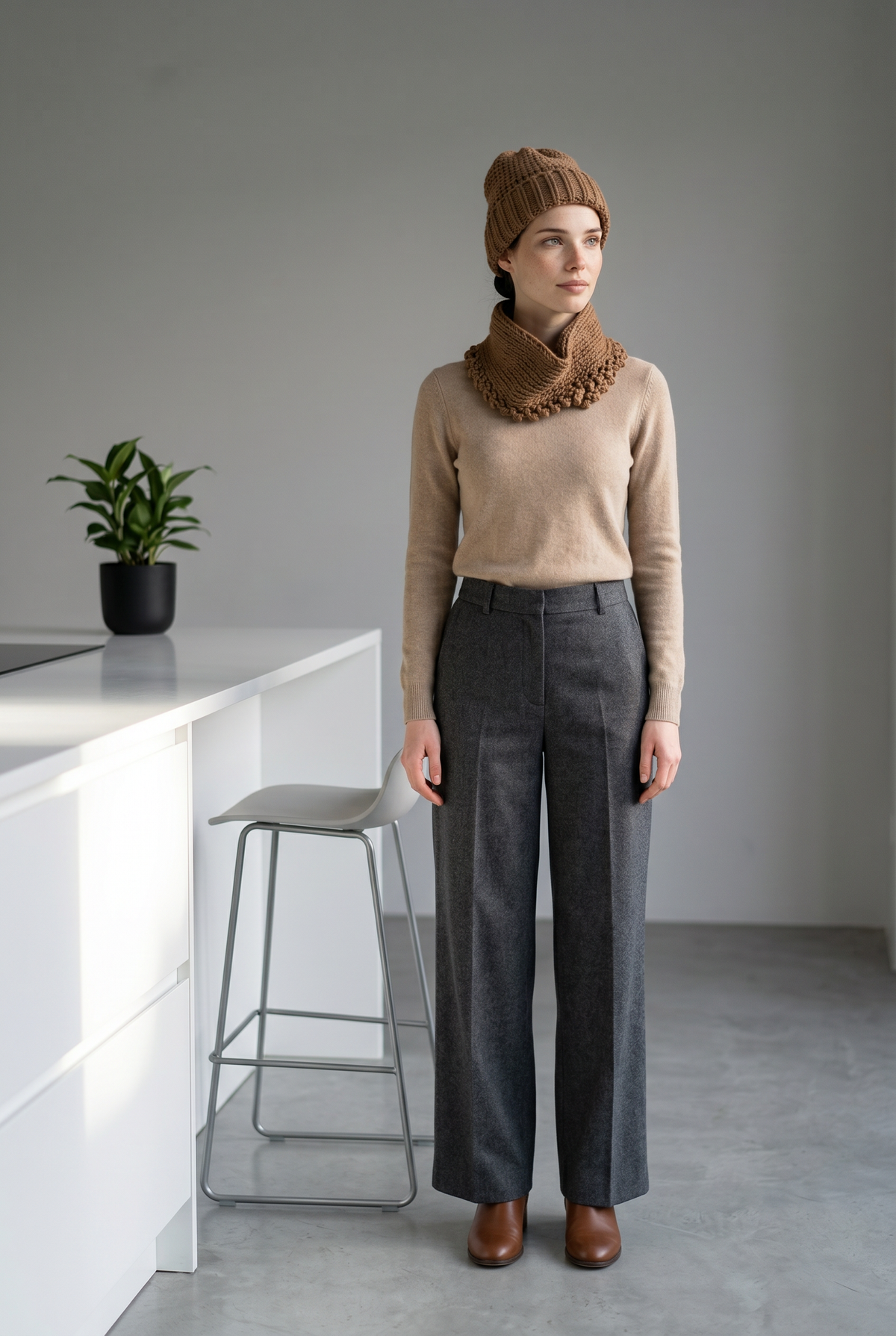 Apparel>Accessories               Beenie & Neck Scarf Set