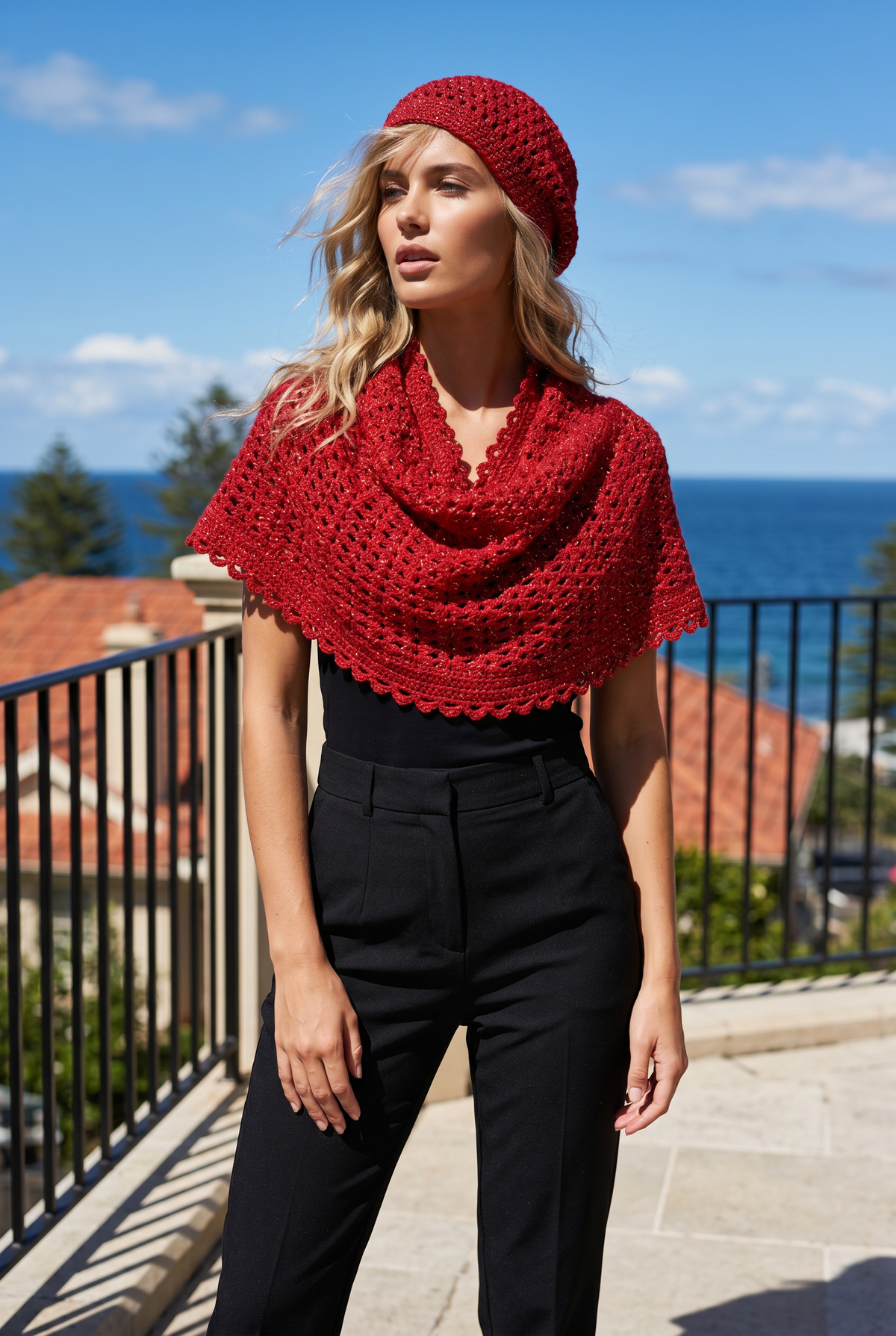 Apparel>Accessories               Beenie & Long Scarf Set