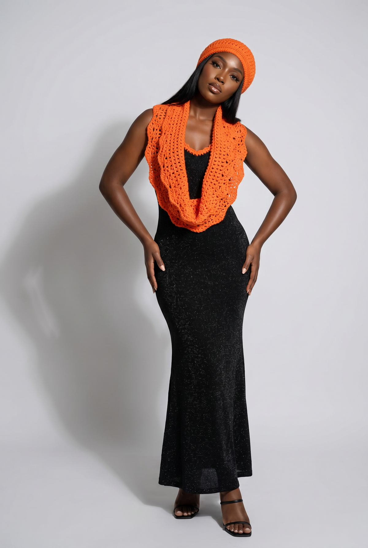 Apparel>Accessories               Beenie & Long Scarf Set