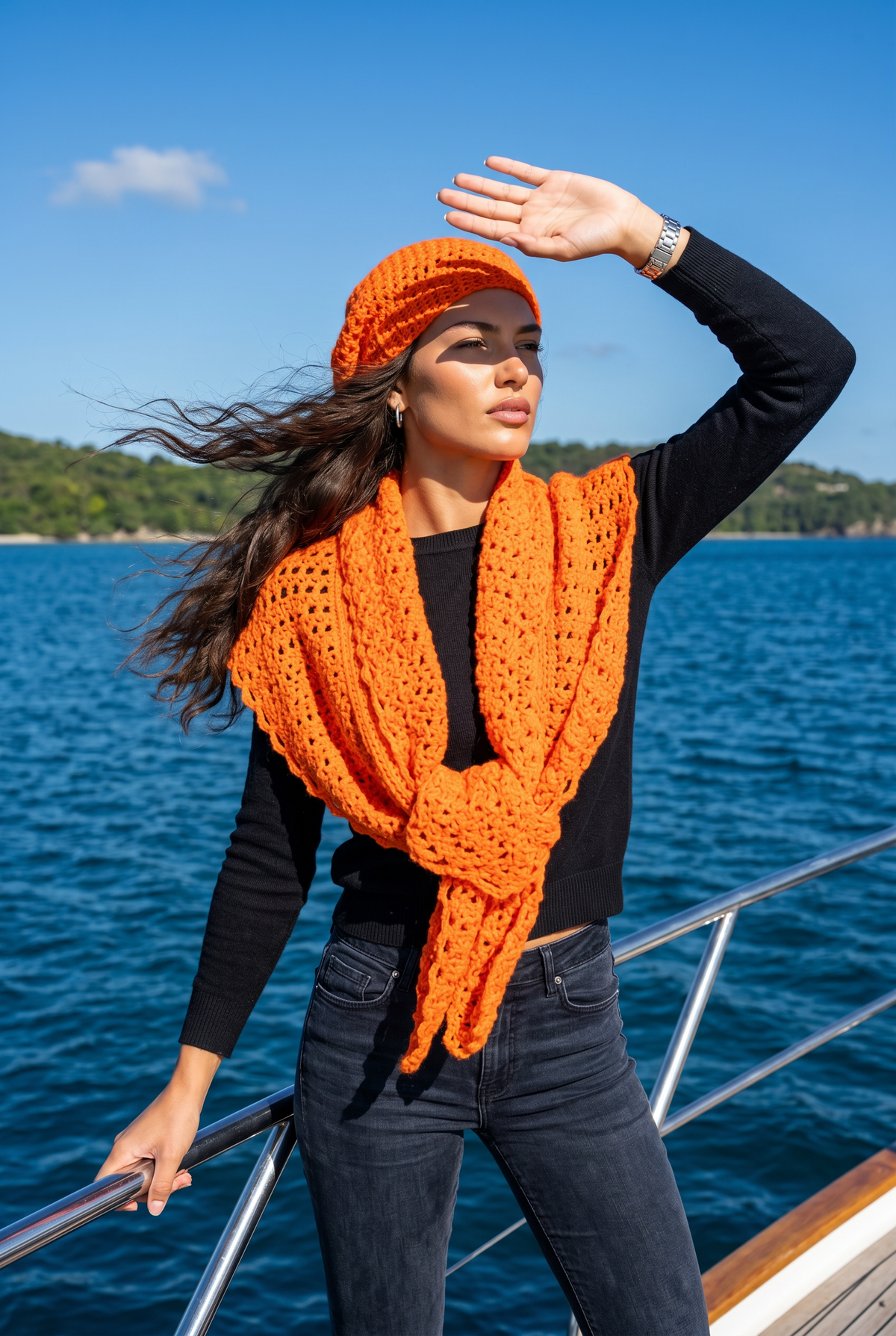 Apparel>Accessories               Beenie & Long Scarf Set