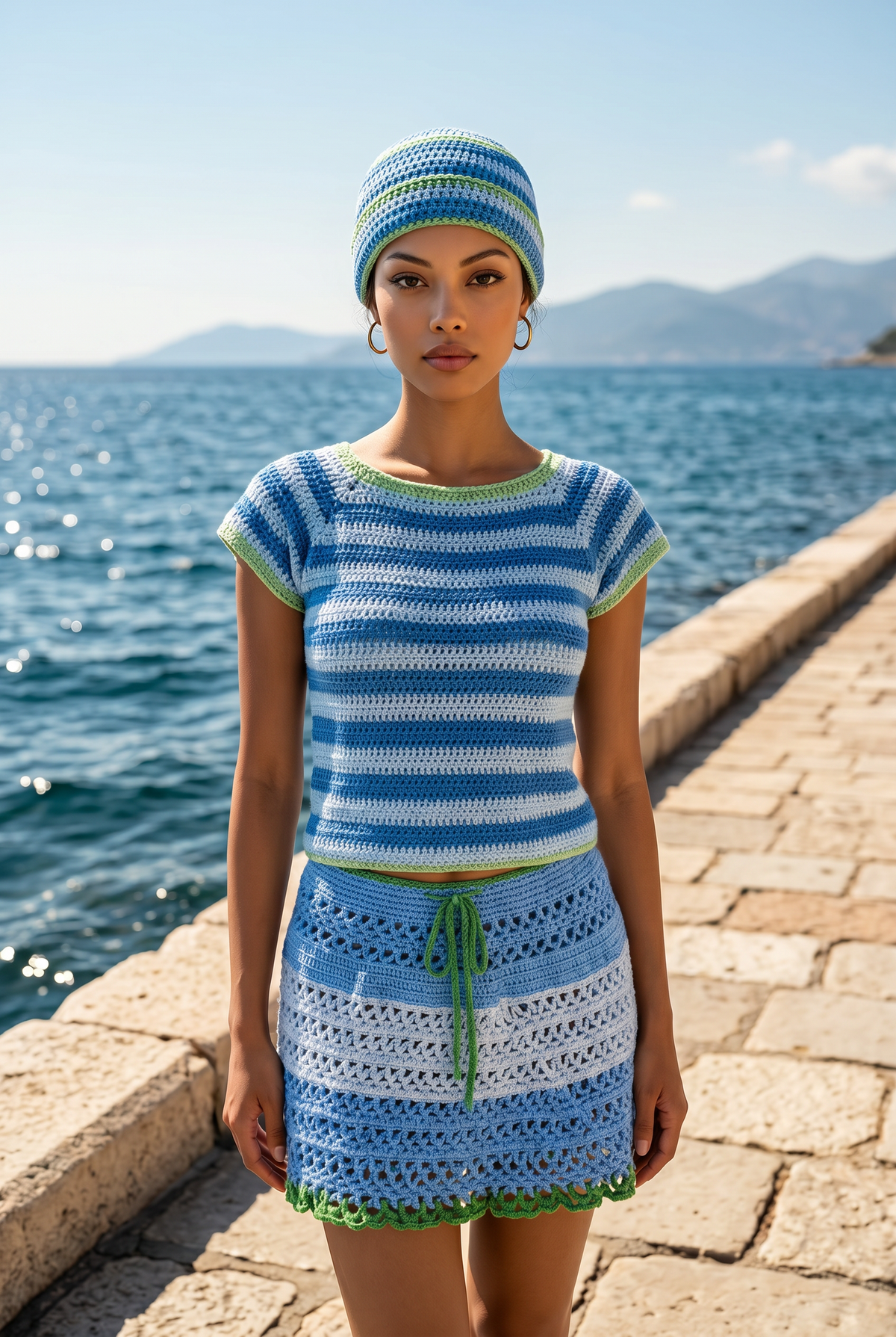 Apparel >Beach Wear                                 Beach Skirt Cover Up & Beenie
