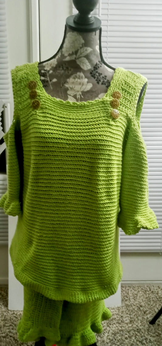 Apparel Corner - Adult Skirt Suit- Lime Green