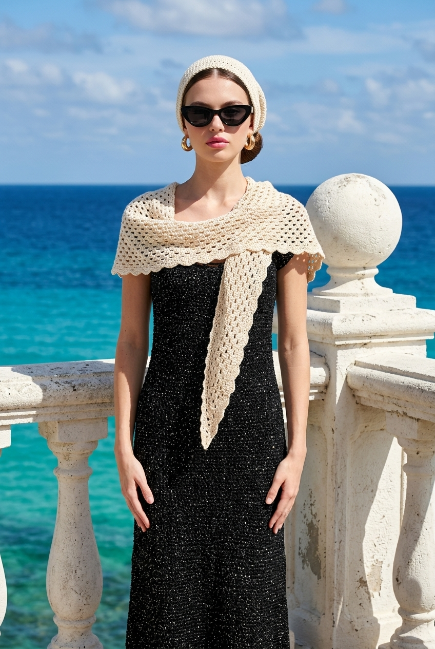 Apparel>Accessories             Beret & Long Scarf Set