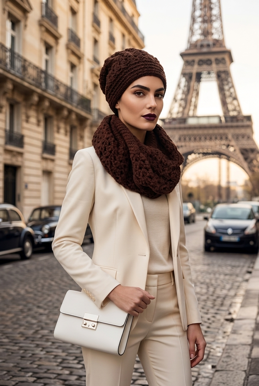 Apparel>Accessories                                          Beret & Neck Scarf Set