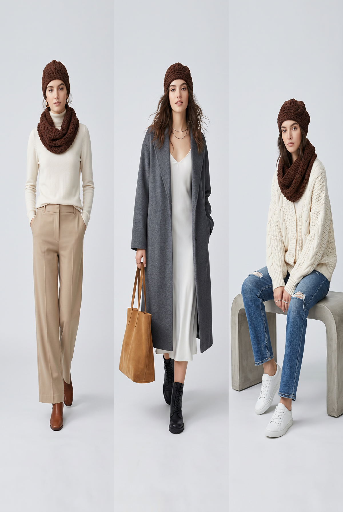 Apparel>Accessories                                          Beret & Neck Scarf Set