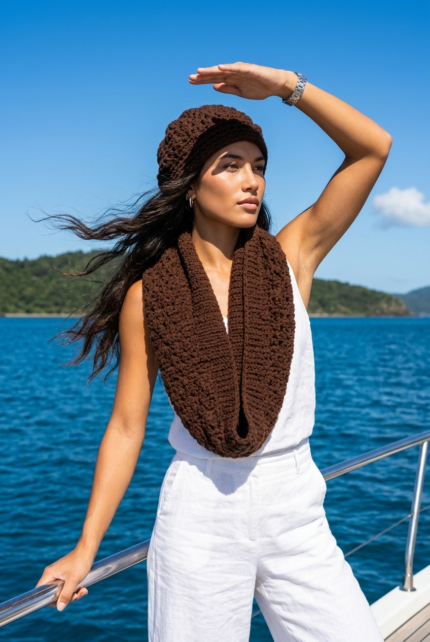 Apparel>Accessories                                          Beret & Neck Scarf Set