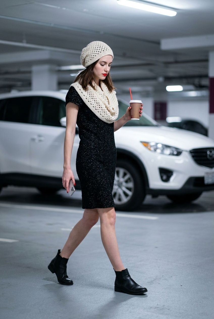 Apparel>Accessories             Beret & Long Scarf Set