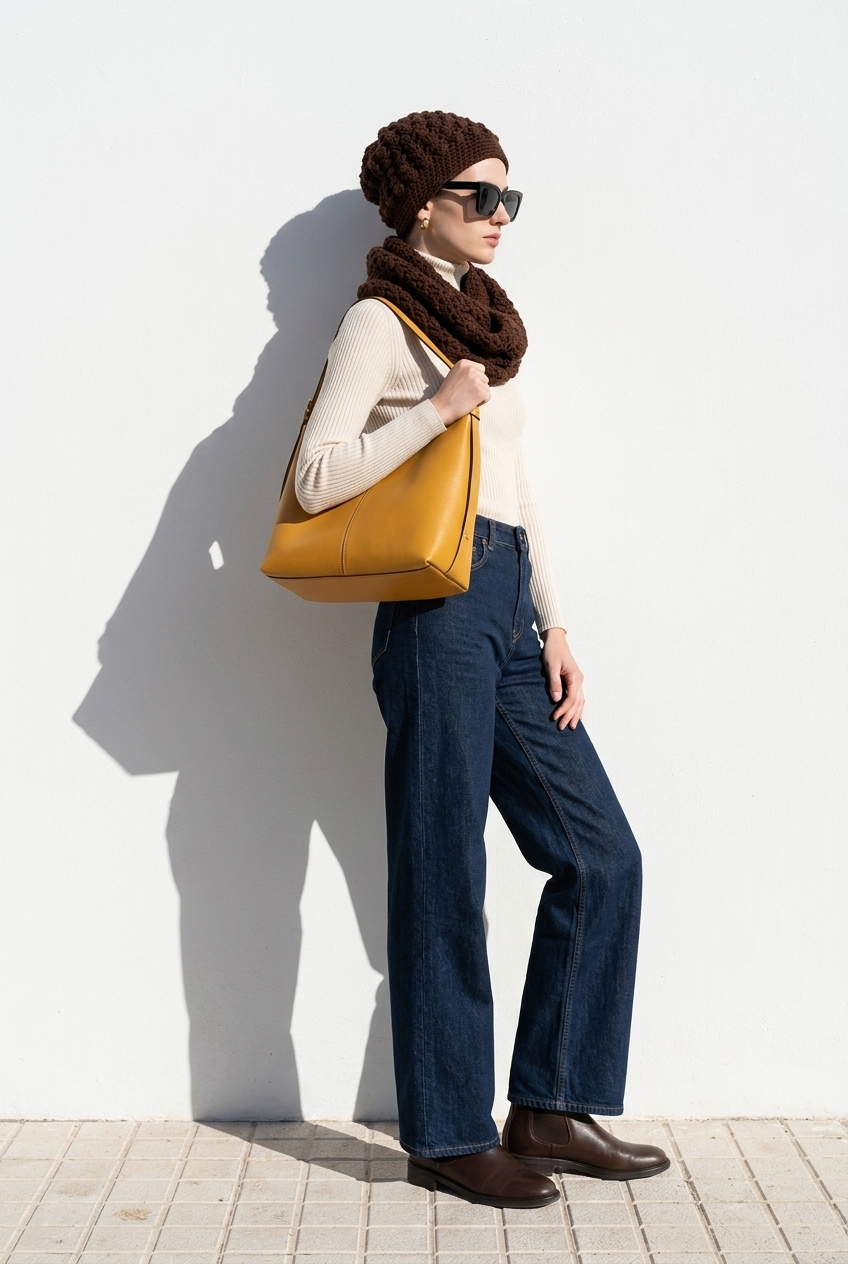 Apparel>Accessories                                          Beret & Neck Scarf Set