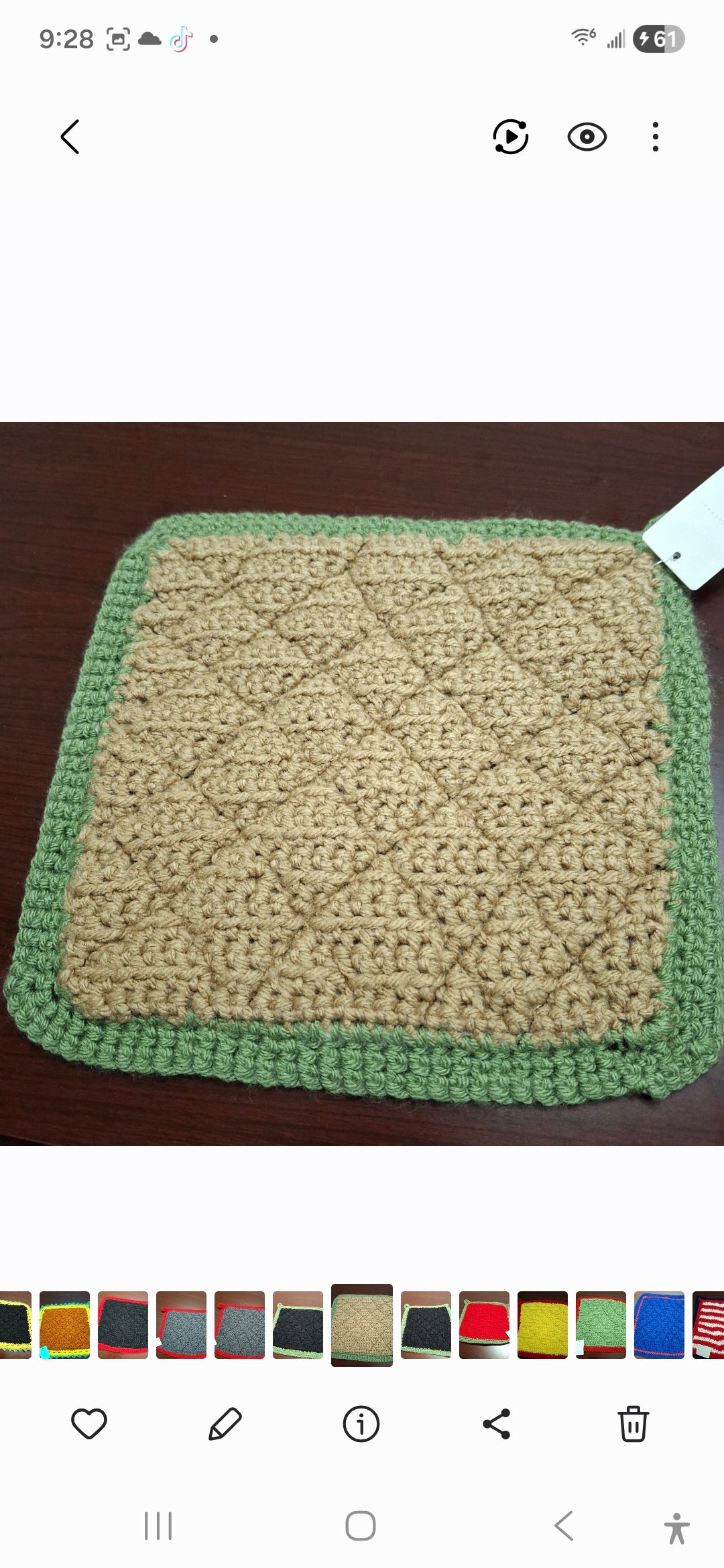 Household>Kitchen                          Potholder (Crochet)