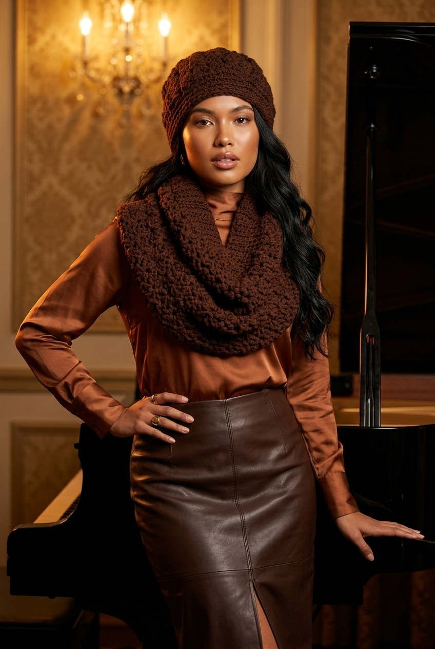 Apparel>Accessories                                          Beret & Neck Scarf Set